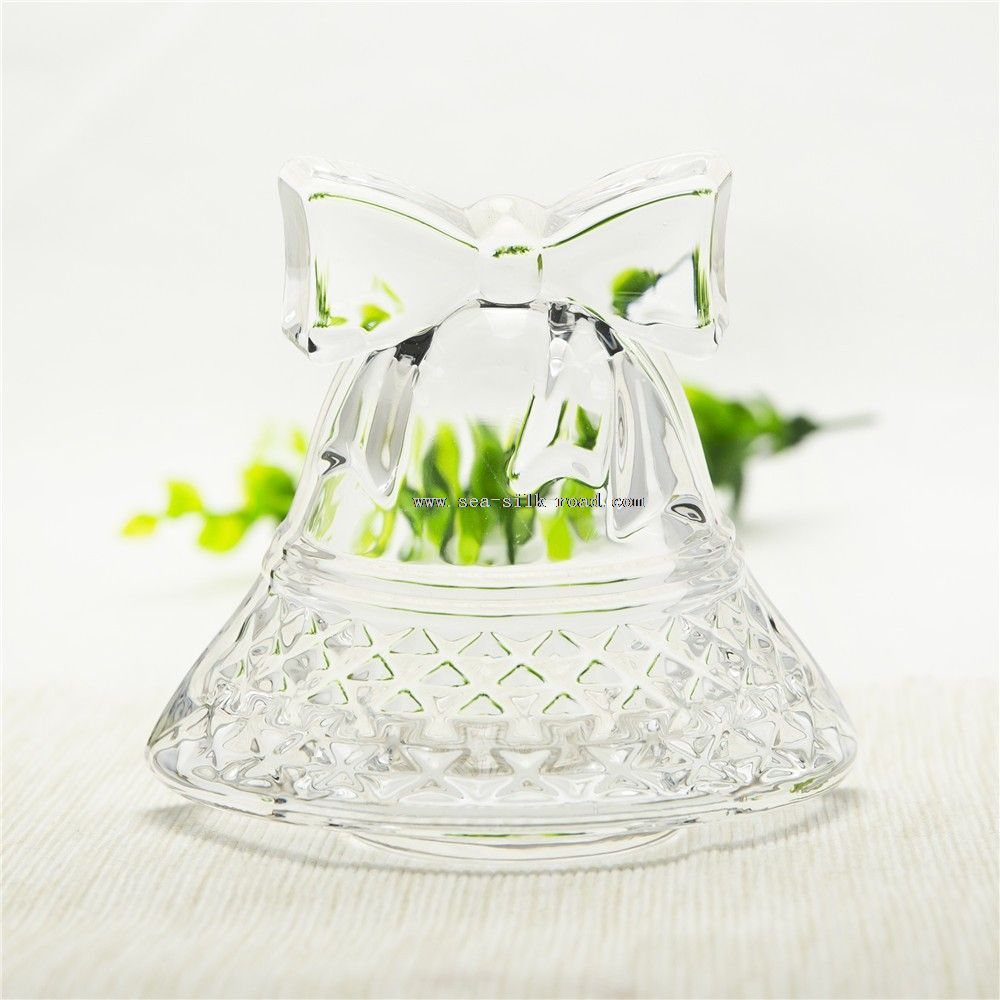 glass jingle Bell candle holder