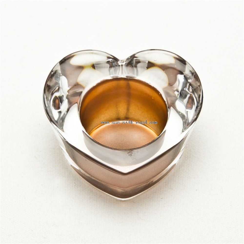 heart shape glass candle holder