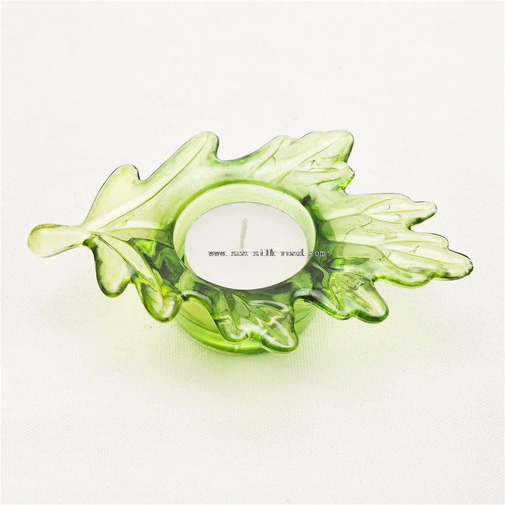 Leaf Shape Glass Candle Holder