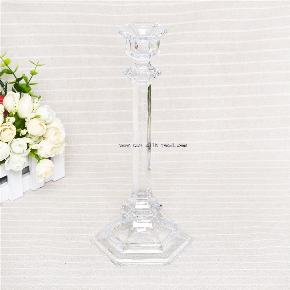 long-stemmed glass candle holder