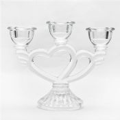 clear 3 pieces glass wedding candlebra images