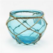 Decorative clear candle holder cup with hemp rope images