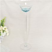 Long-stemmed vintage glass candle holder images