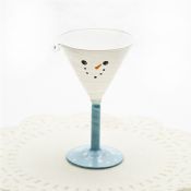 Vackra ansikte design cocktail glas vin med blå stam images