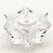 Pressed clear glass decorative candle holder images