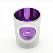 purple glass candle cup images