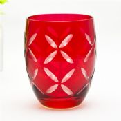 Copa de vela ligera del té vidrio rojo images