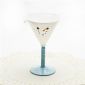 Lovely face design cocktail wine glass with blue stem small picture