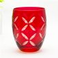 coupe en verre rouge thé bougie lumineuse small picture