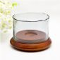 wooden base glass candle holder small picture