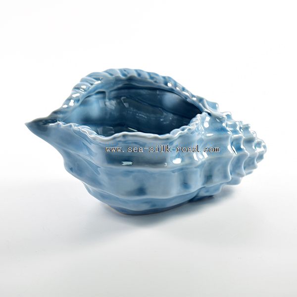 blue art craft home porcelain sea shell decoration