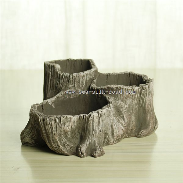 cement tree stump fancy small flower pots