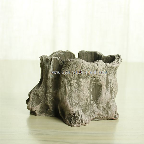 cement tree stump garden plant flower pots