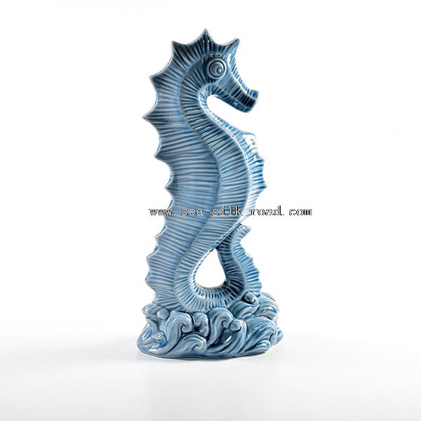 figurine di cavalluccio marino in ceramica per la decorazione