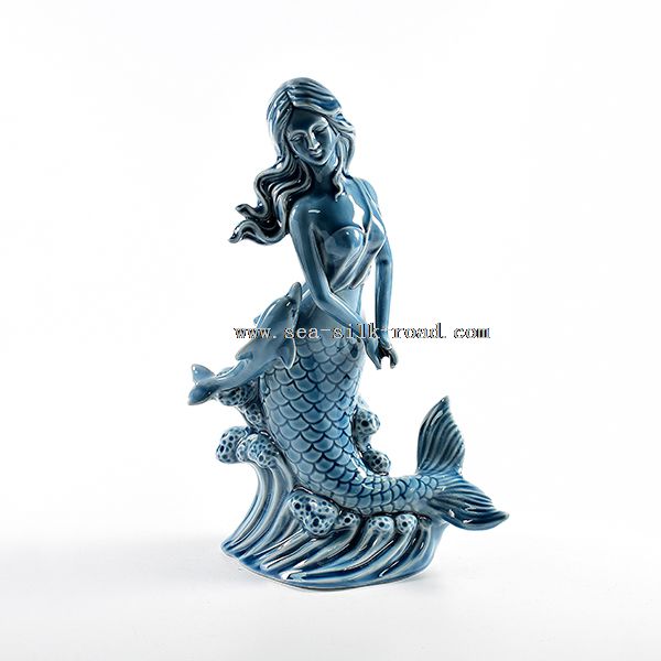 hjem dekoration havfrue porcelænsfigurer