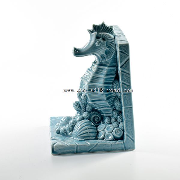 houseware gift art craft porcelain seahorse bookend