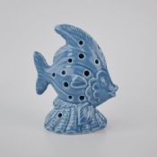 POISSON EN PORCELAINE BLEUE AVEC LUMIÈRE LED images