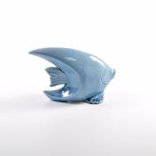 figurine ikan keramik buatan tangan biru porselen images