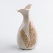 porcelain relief feather vase for wedding and party images