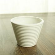 pote de flor de forma de Copa de mesa de cerámica blanca images