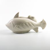 vit fisk dekoration porslin staty images