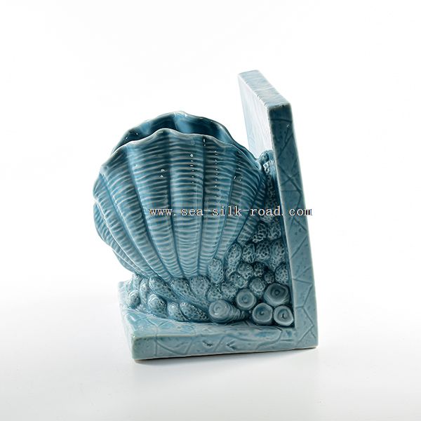 porcelain sea shell art craft ceramic bookend