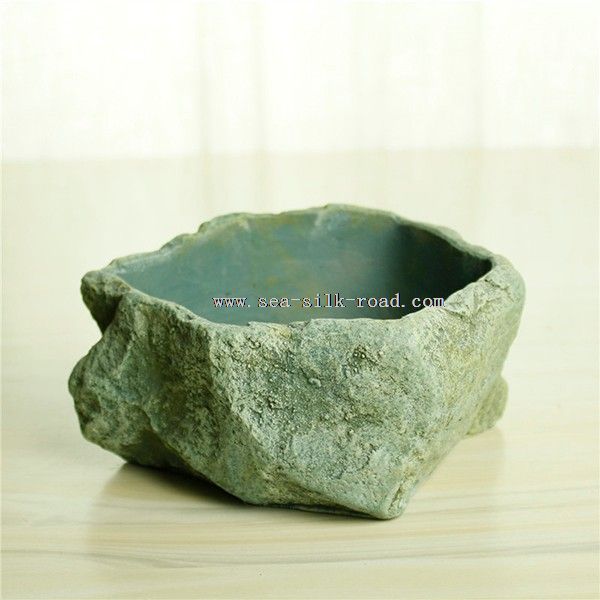 small cement stone flowerpot