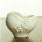 White ceramic glazed flower pot small picture