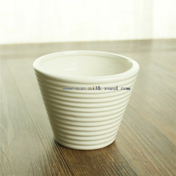 white ceramic table cup shape flower pot