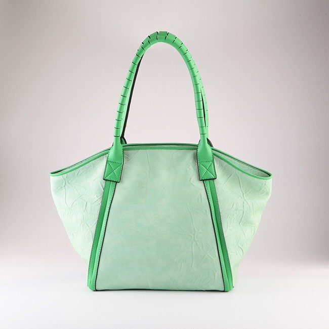  lavado bolsa de senhora de cor verde estilo vintage 