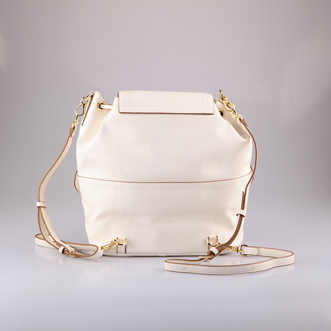 Drawstring Leather Backpack