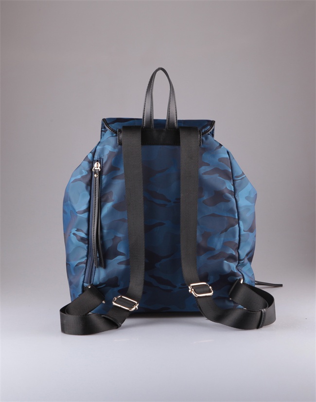 mochila de nylon de camuflaje azul