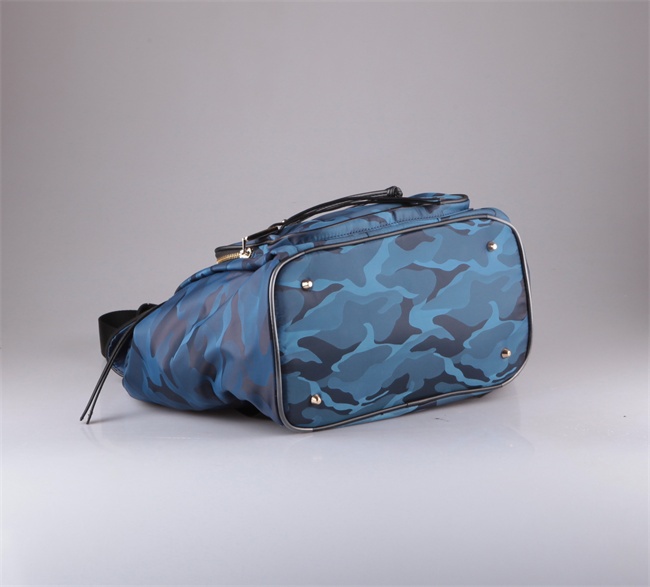 blue camouflage nylon backpack