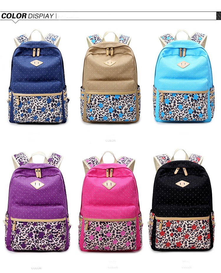 Canvas dot print backpack