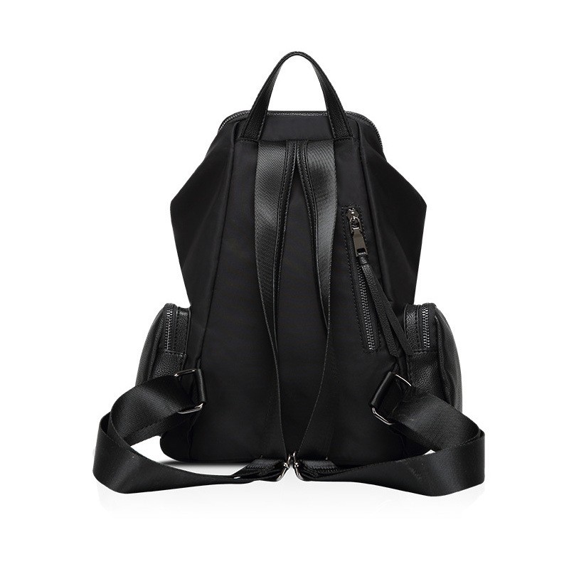 Nylon Fashion Black Backpack With Rivets