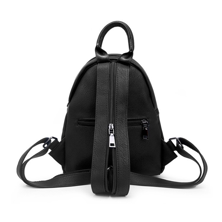 Woven Pu Backpack With Metal Rivets 