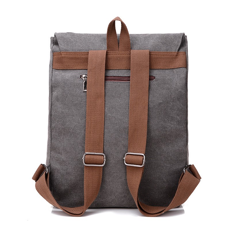 Canvas Backpack With Printed Flap