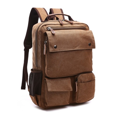  Canvas Backpack For Men With Side Mesh Pockets