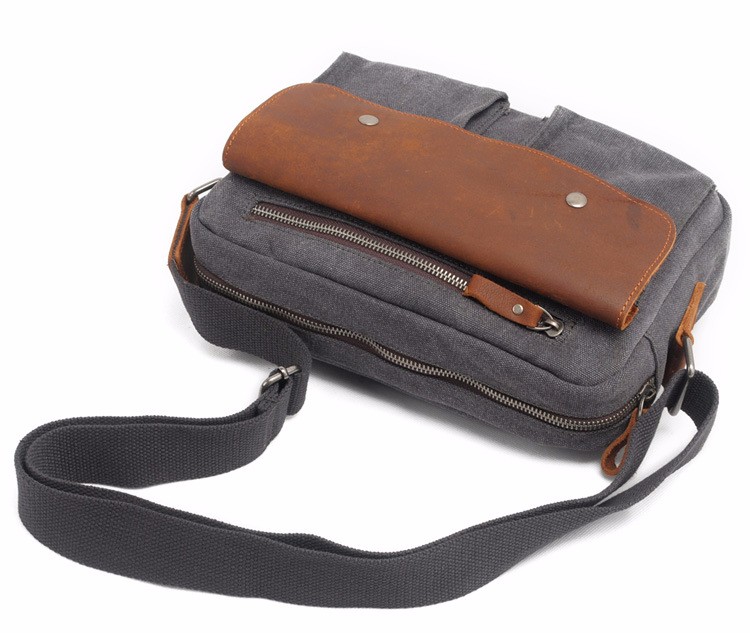 messenger bag leather canvas material