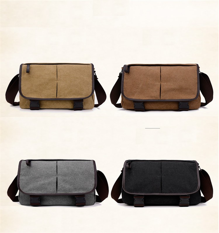 Canvas Messenger Bag s Ramenní Popruh a 