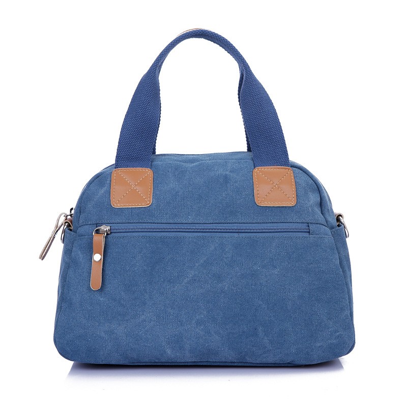  Canvas Handbag With Multi-Pockets/Shoulder Strap