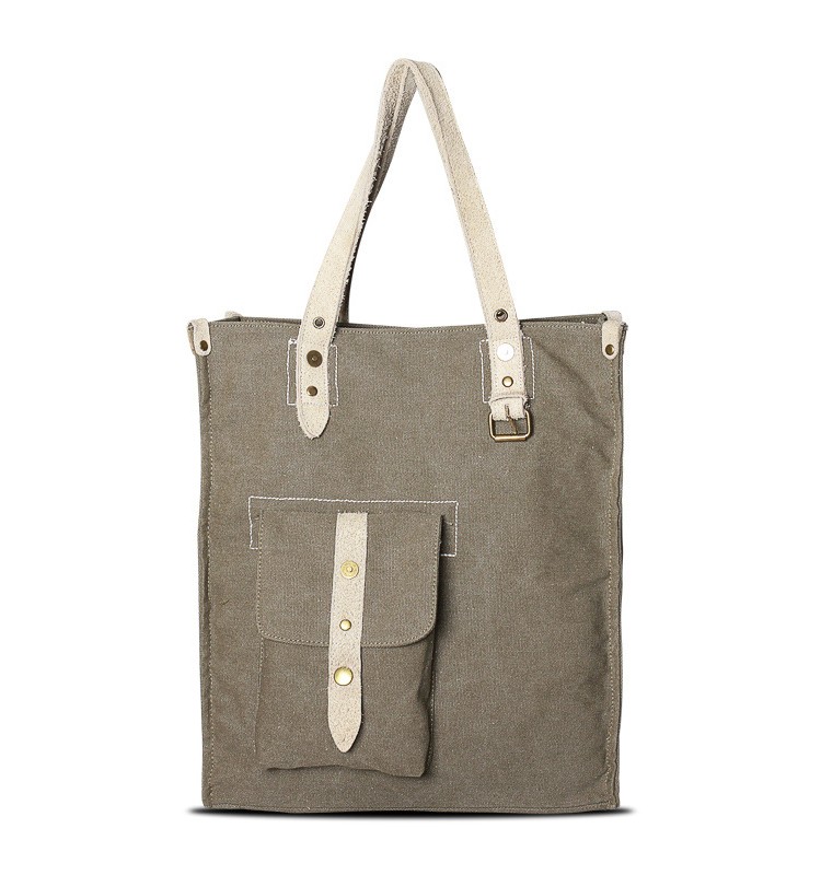 Lavato Canvas Handbag Con Cotone Cinghia