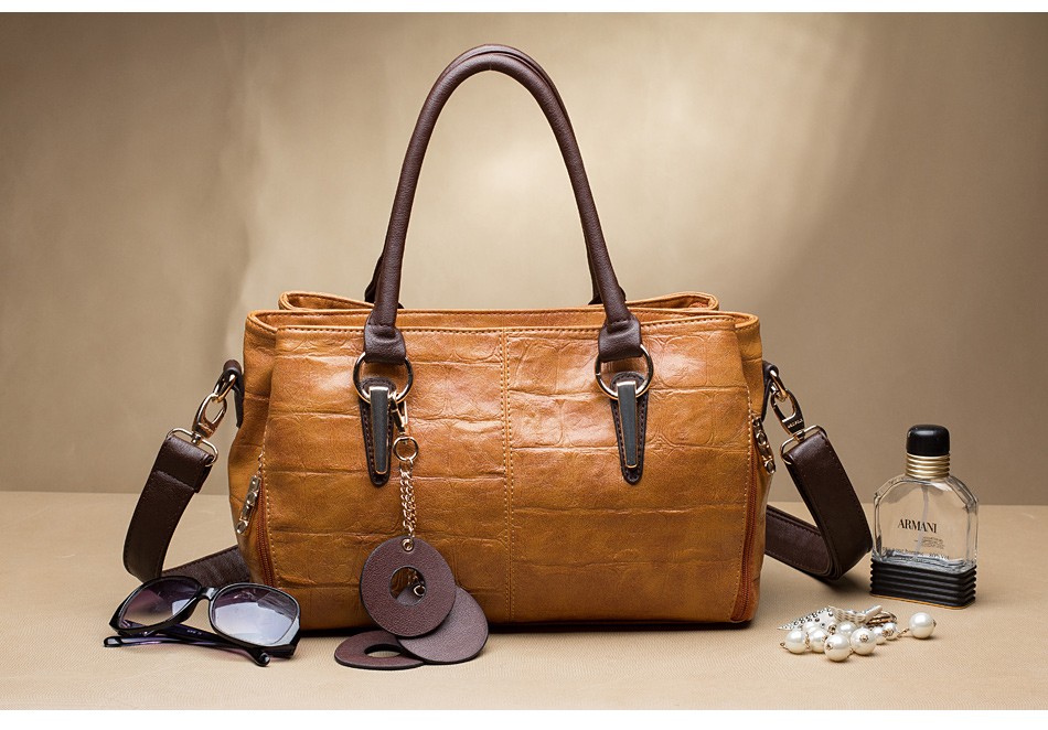 Genuine leather lady hand bag