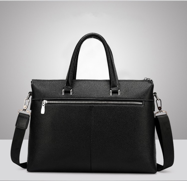 soft leather men briefcase 