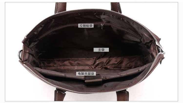 soft leather men briefcase 
