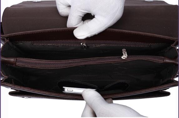 cowhide leather sling crossbody mens briefcase