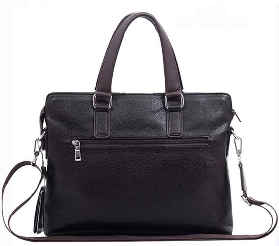 Black leather crossbody bag business men briefcase