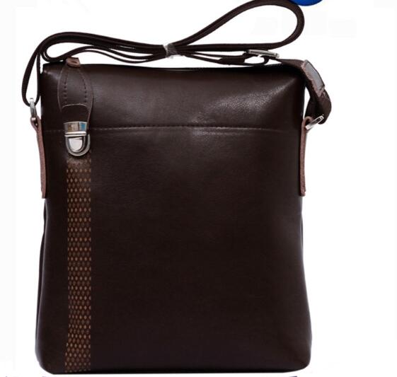 leather briefcase with strap and front zipper