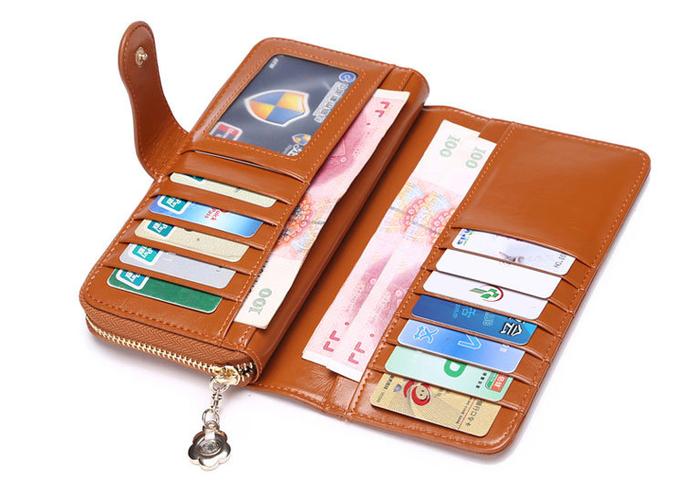  zipper leather wallets
