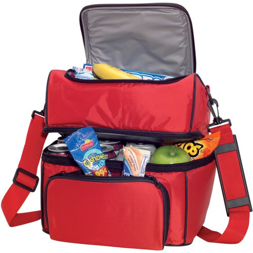 Two layer insulated food travel cooler bag